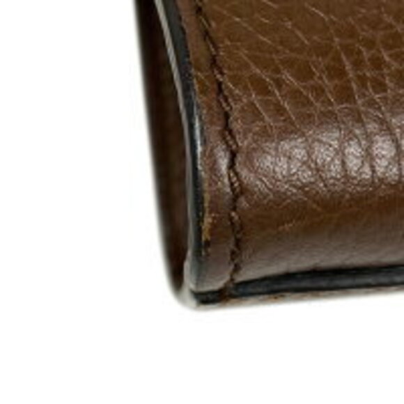 Gucci GG Marmont Top Handle Bag Shoulder Bag Brown Leather - Picture 3 of 9